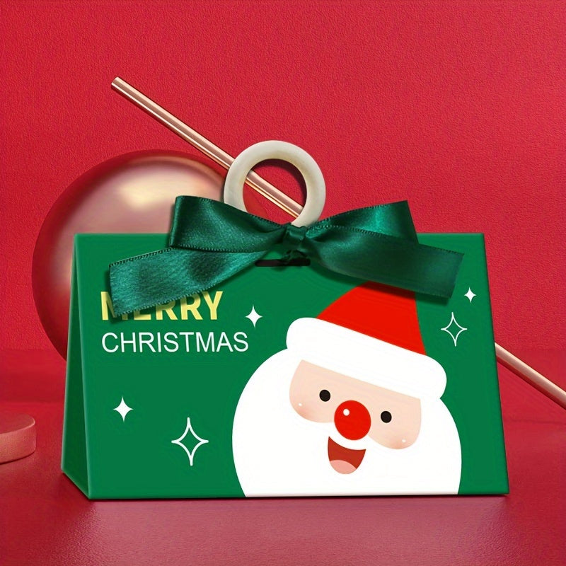 Christmas Gift Bags With Wooden Bracelet Handle - Set of 6