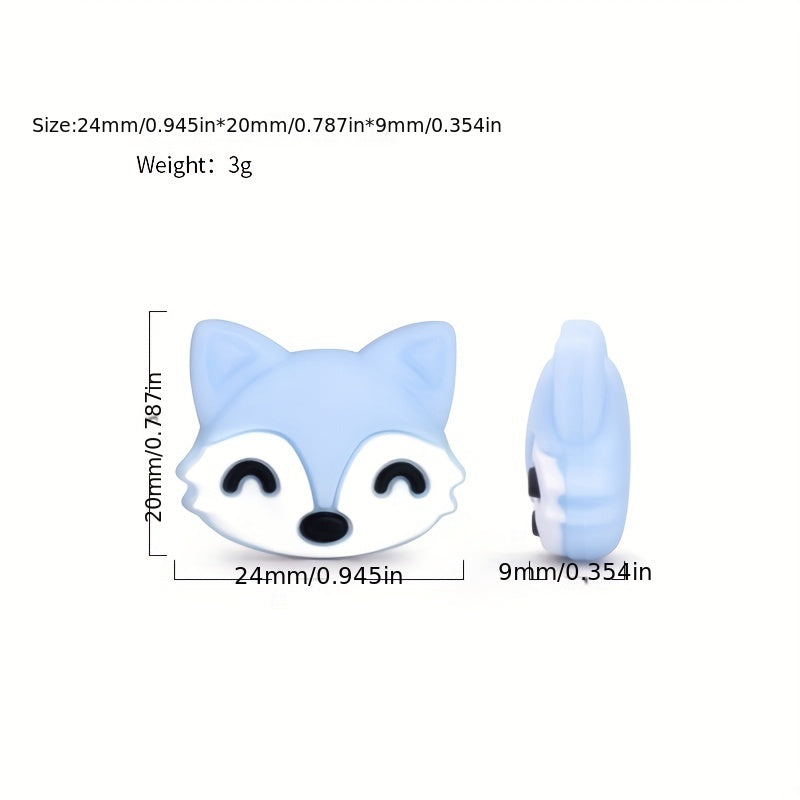 Silicone Teether DIY Necklace Bracelet Bead Set Fox Head