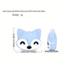 Silicone Teether DIY Necklace Bracelet Bead Set Fox Head