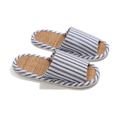 Striped House Slippers Men Cozy Indoor Shoes Anti-Skid Fall Spring
