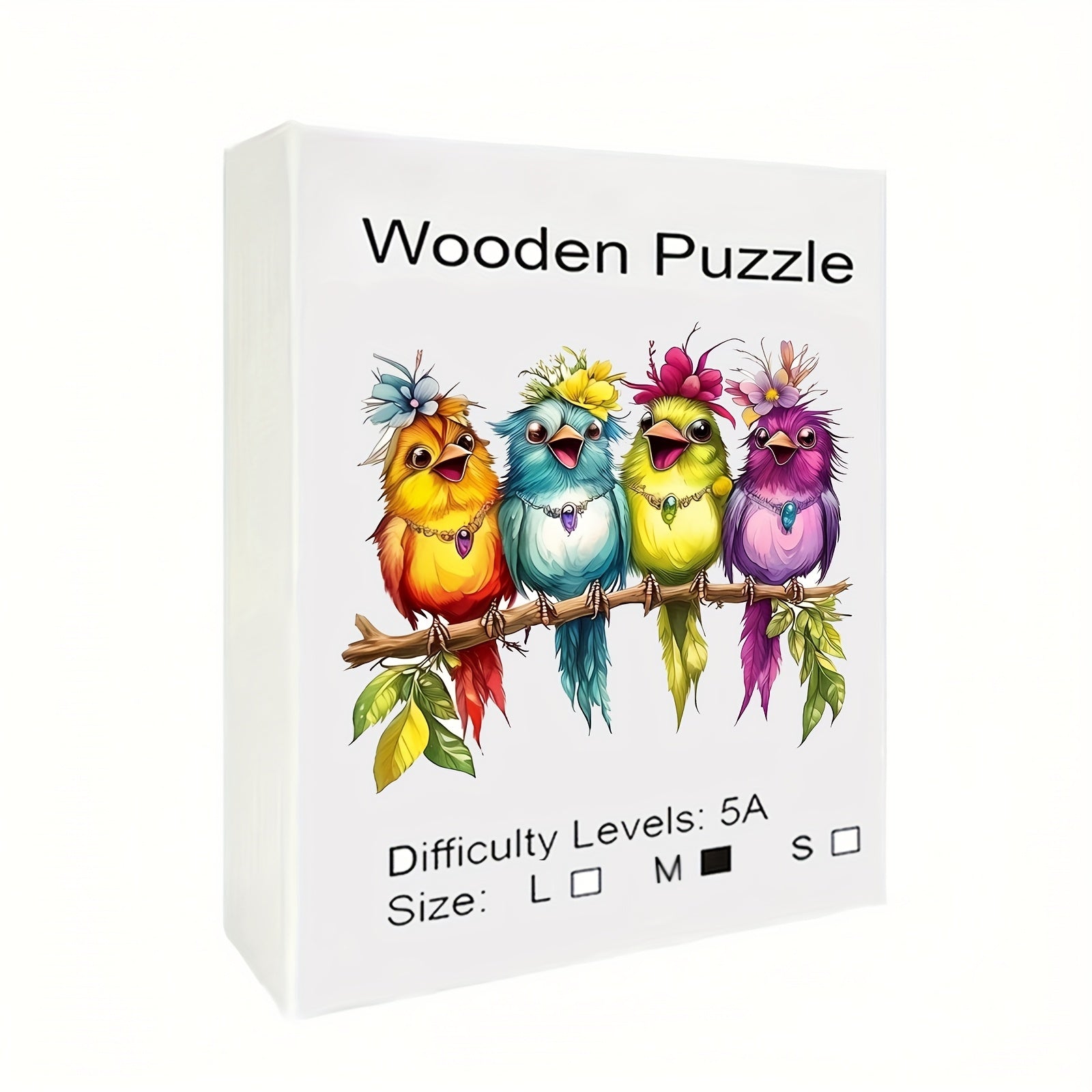 Colorful Bird Singing Wooden Jigsaw Puzzle - Brain Development Toy