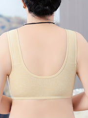 Floral Print Front Buckle Bra Wireless Comfy & Breathable Women's Lingerie