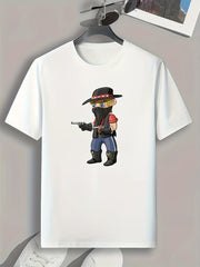 Masked Person Print Graphic T-shirt for Men