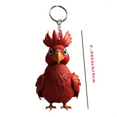 Acrylic Rooster Keychain Pendant Cock Series Backpack Ornament
