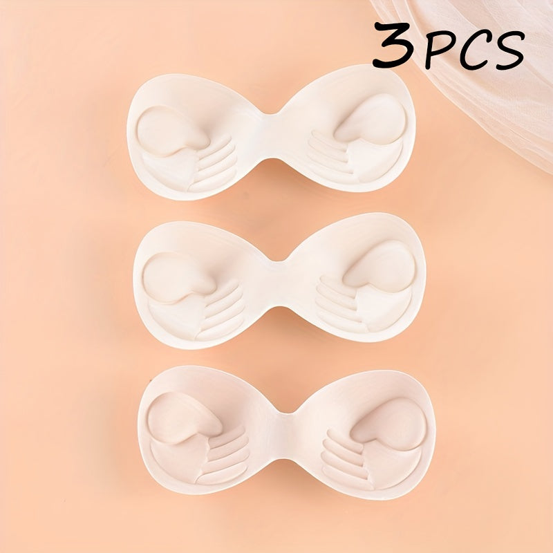 3pcs Soft Sponge Bra Insert Pads for Chest Enhancer Women's Lingerie Accessories