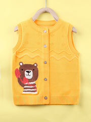 Baby Boys Bear Embroidery Knit Vest Clothes