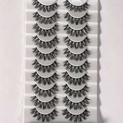 10 Pairs Fluffy Style False Eyelashes Natural Thick Soft False Eyelashes