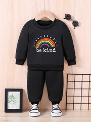 Rainbow Series Graphic Baby Sweatshirt Pants Set