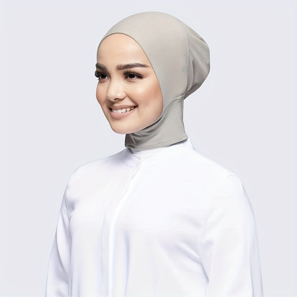 Solid Elastic Inner Cap Turban Head Wraps Casual Underscarf
