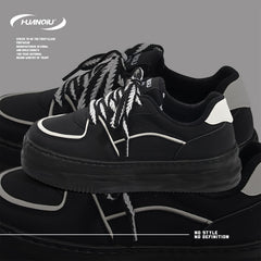 HUANQIU Platform Sneakers For Women Lace up Non slip Comfy Walking Shoes