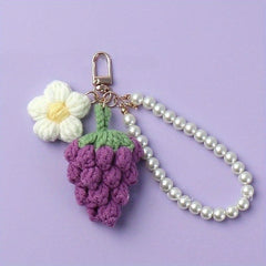 Creative Fruit Key Chain for Girls Hand Woven Accessory for Backpack Purse Car