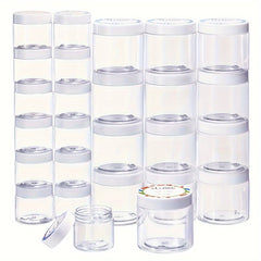 24pcs Empty Slime Containers 12 6oz and 12 2oz Plastic Jars with Lids and Labels