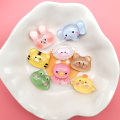 10pcs DIY Transparent Rabbit Resin Charms for Earrings, Hair Accessories