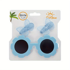 Kids Sunglasses & Butterfly Hair Clip Set