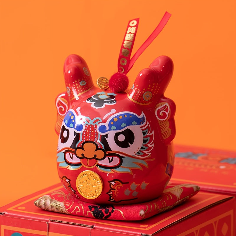 Ceramic Piggy Bank Dragon Year Savings Jar Room Decor