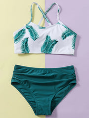 Girls 2pcs Bikini Swimsuit Set Stretchy Bathing Suit