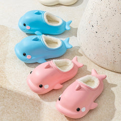 Cartoon Plus Fleece House Shoes Non Slip Soft Bottom for Boys and Girls