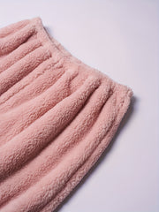 Solid Fleece Lined Warm Fluffy Home Wear Pants