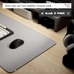 Single Sided Stitched Edge Oversized Faux Leather Non-Slip Mouse Pad