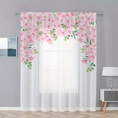 Chic Pink Flower Sheer Curtain: Refresh Your Space