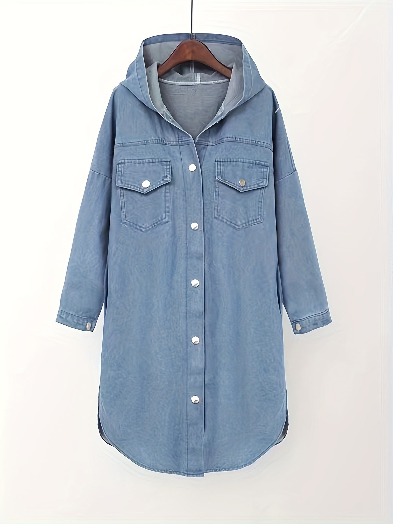 Hooded Longline Denim Jacket