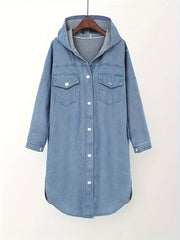 Hooded Longline Denim Jacket