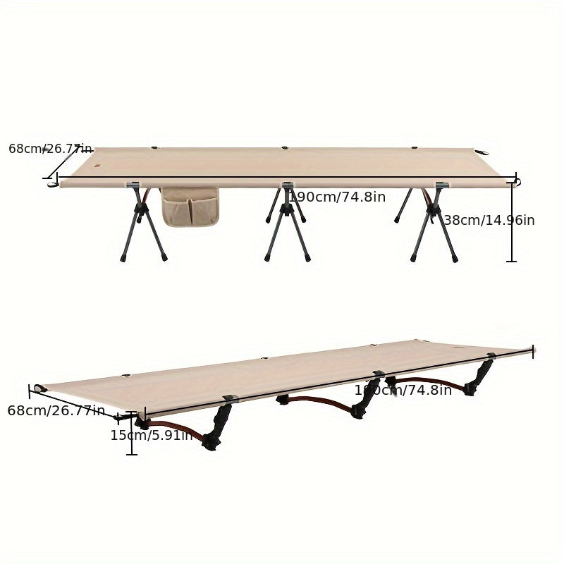 7075 Aluminum Portable Folding Bed 900D Wear-resistant