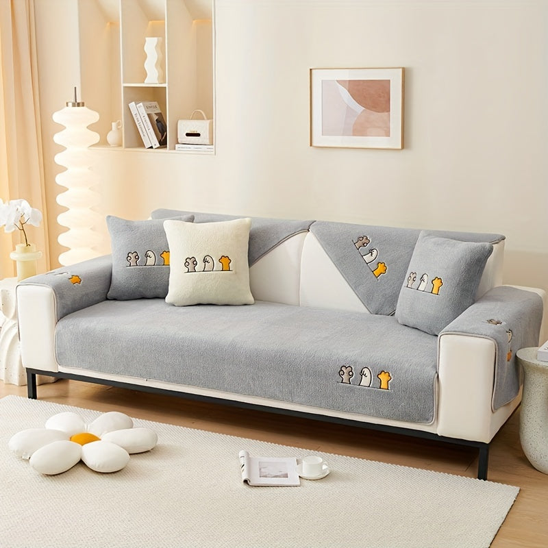 Sherpa Sofa Slipcover Plush Furniture Protector