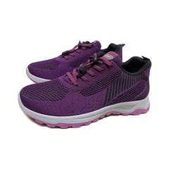 Women's Soft Sole Lace-up Mesh Running Shoes For Outdoor Sports