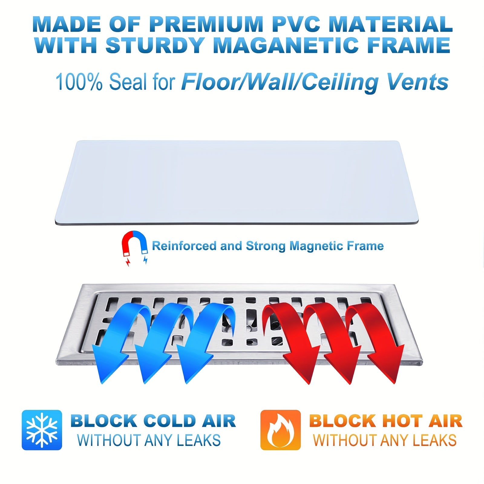 4 Pcs Magnetic Vent Covers 13x30 - Floor, Wall, Ceiling Regi