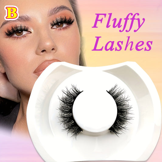 Cat Eye Look Full False Eyelashes 20mm Faux Mink Lashes Fluffy Eye End