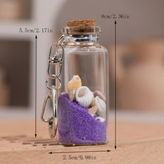 Creative Sand Glass Wishing Bottle Keychain Lucky Keyring