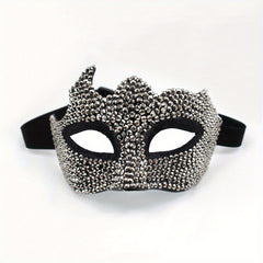 Men's Rhinestone Half Face Mask Halloween Party Dress Up Adornment