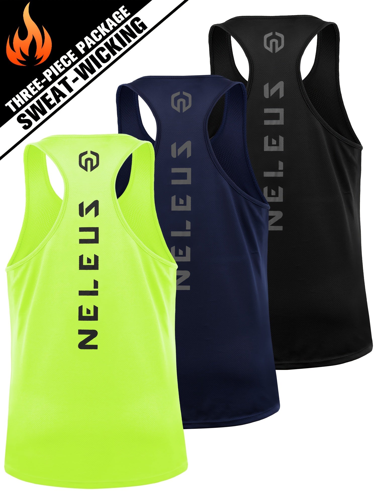 Men's Letter Print Sleeveless Shirt Athletic Quick Dry Breathable Tank Top