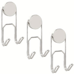 3pcs Strong Magnetic Double Hooks 25mm Base Heavy Duty Hooks for Hanging