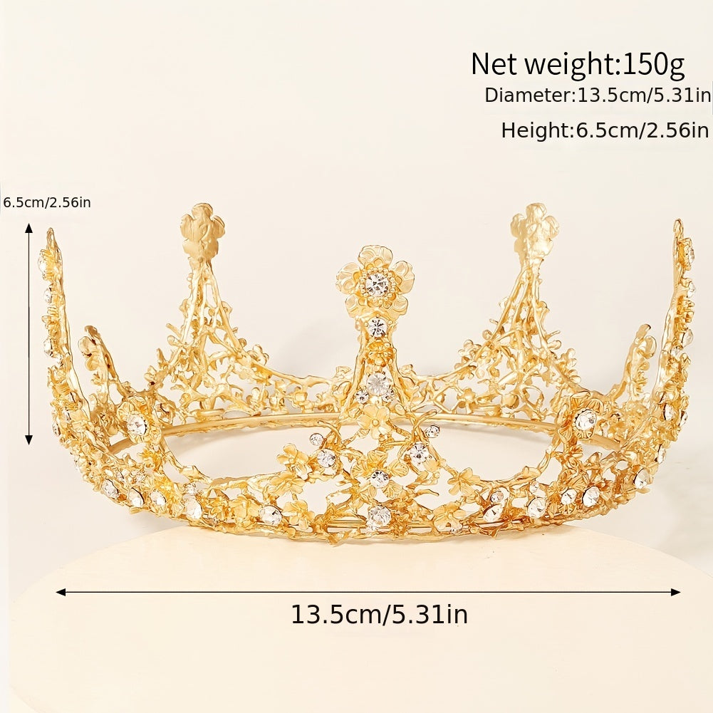 Baroque Alloy Flower Bridal Crown Hairband Headband Princess Tiara Wedding
