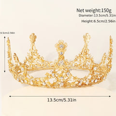 Baroque Alloy Flower Bridal Crown Hairband Headband Princess Tiara Wedding