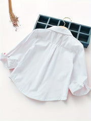 Girl s Cartoon Embroidered Collared Shirt Top For Autumn Outfit