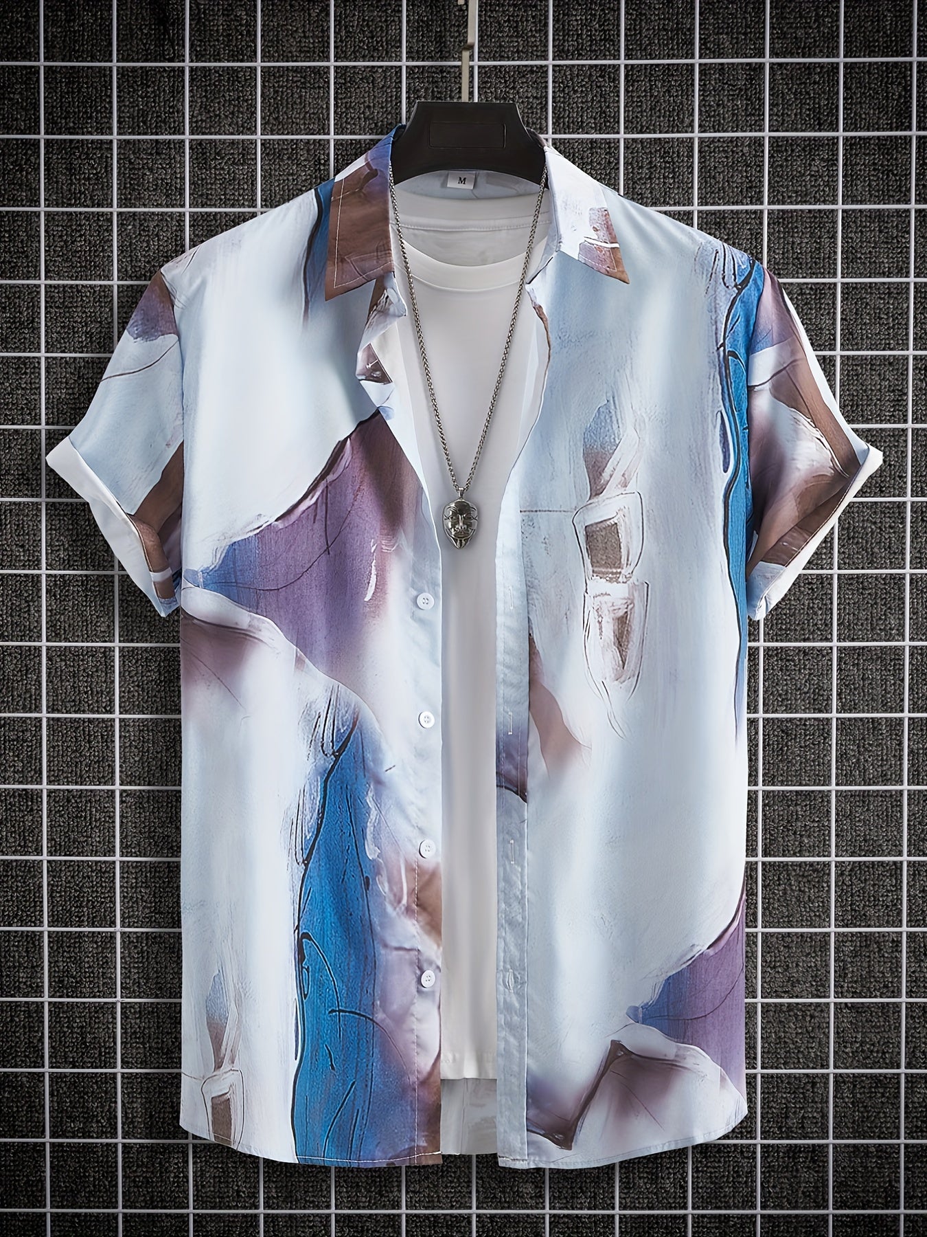 Men's Casual Short Sleeve Shirt for Summer Vacation