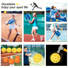 SHOLLAR Fiberglass Pickleball Set with 2 Rackets, 4 Balls, Bag