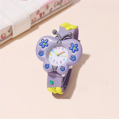Colorful Butterfly Silicone Quartz Watch With Silicone Strap