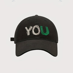 YOU Embroidery Baseball Cap Solid Casual Sun Hat Unisex Adjustable Dad Hats