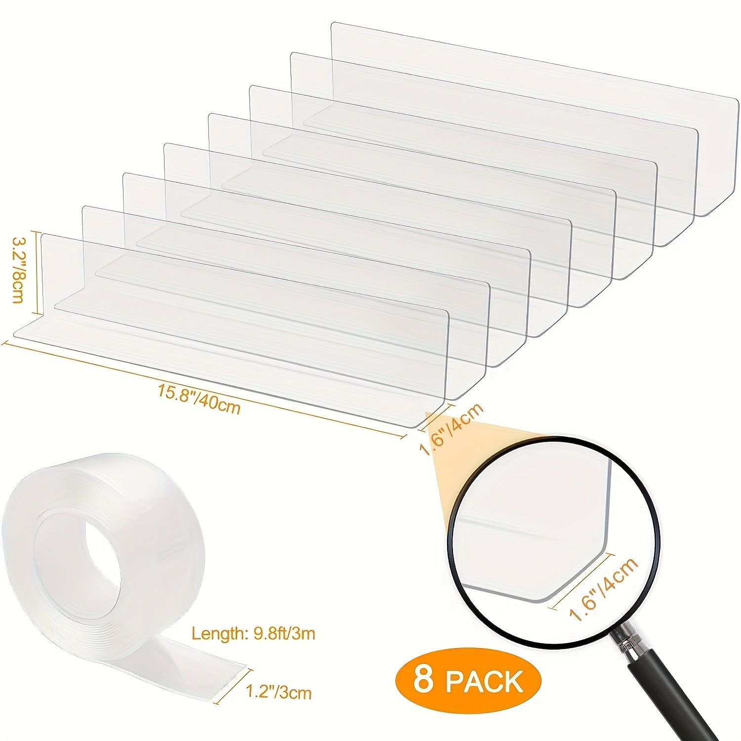 Acrylic Under Bed Blocker 40 L X 8 H Transparent Strong Tape