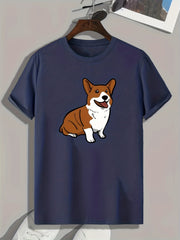 Corgi Print Men's Sports T-Shirt for Fitness, Summer Outdoor Wear - Gift for Men