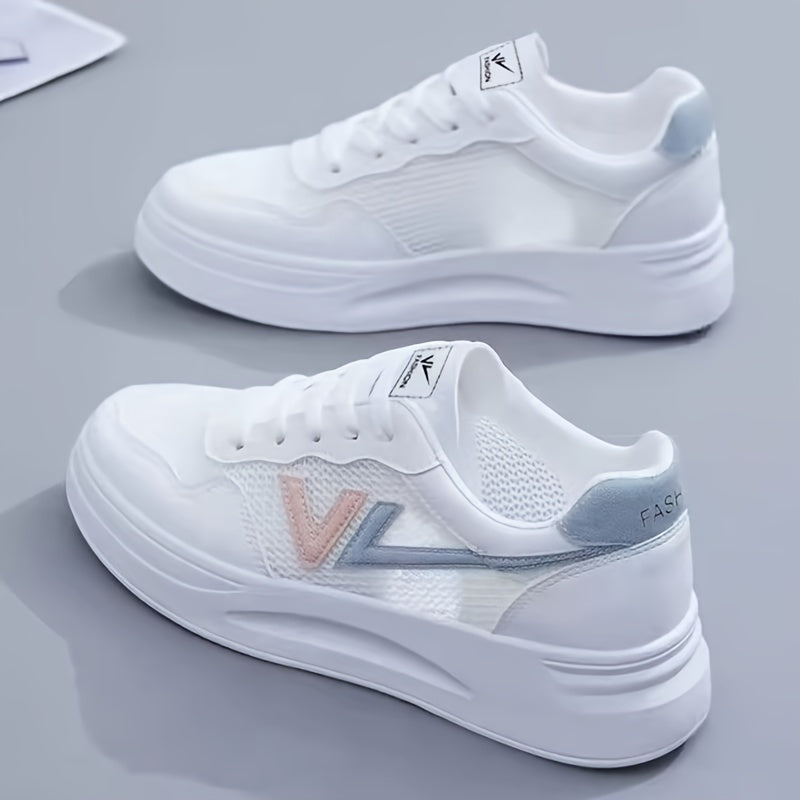 Women's Breathable Mesh Skate Shoes Casual Lace Up Outdoor Shoes
