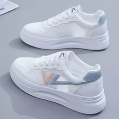Women's Breathable Mesh Skate Shoes Casual Lace Up Outdoor Shoes