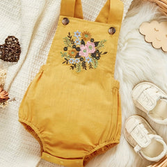 Baby Girls Embroidered Sleeveless Onesie Clothes