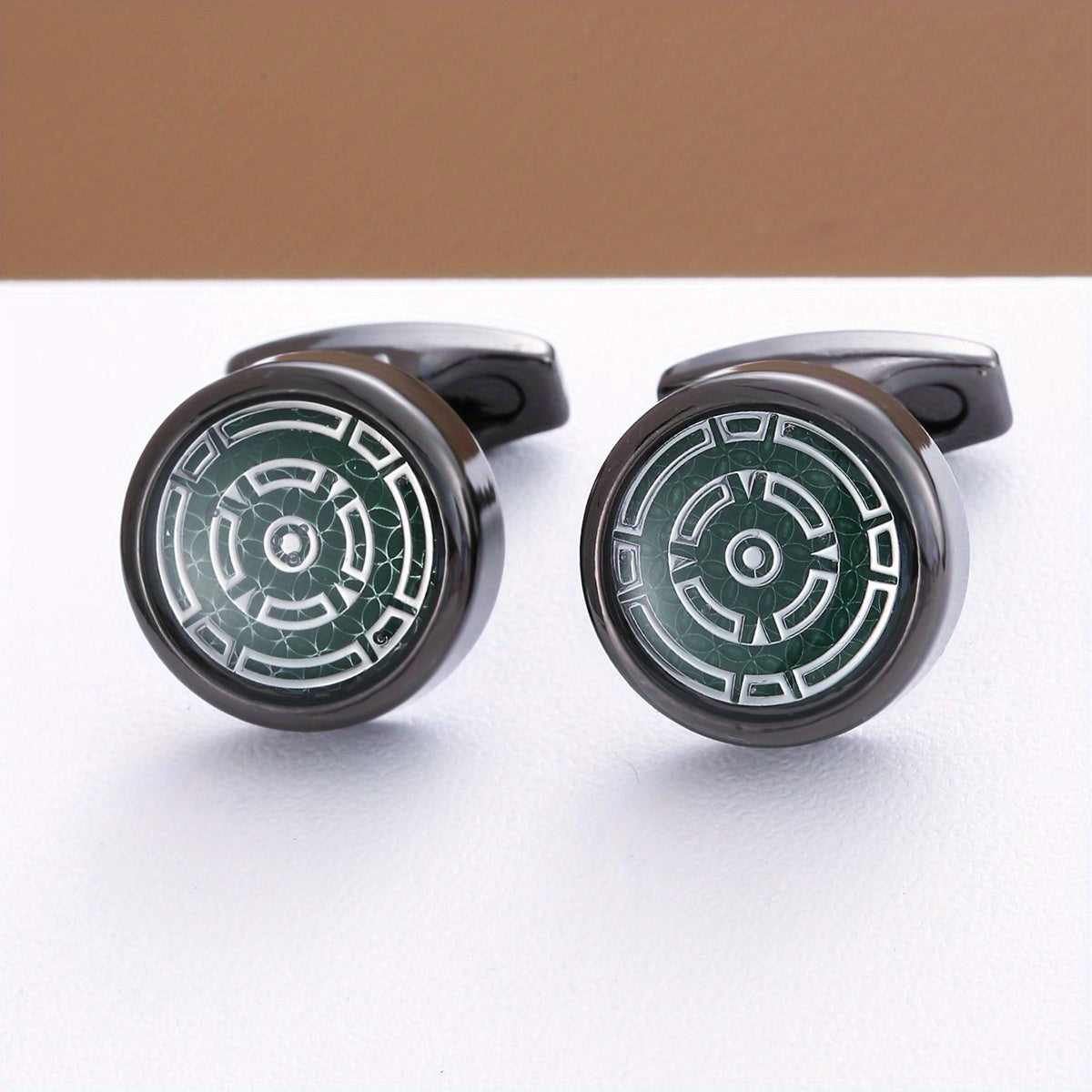 Stainless Steel Yellow Cuff French Shirt Cufflinks