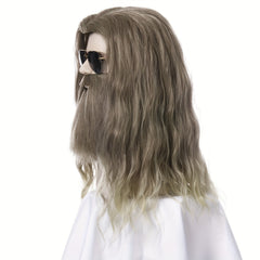 Men's Long Curly Hair Dark Cyan Costume Wig