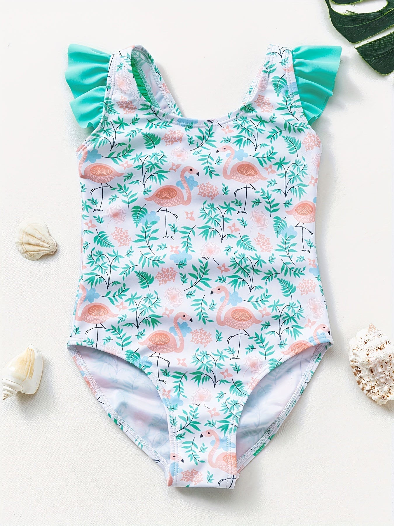 Girls Fish Scale Print One Piece Swimsuit